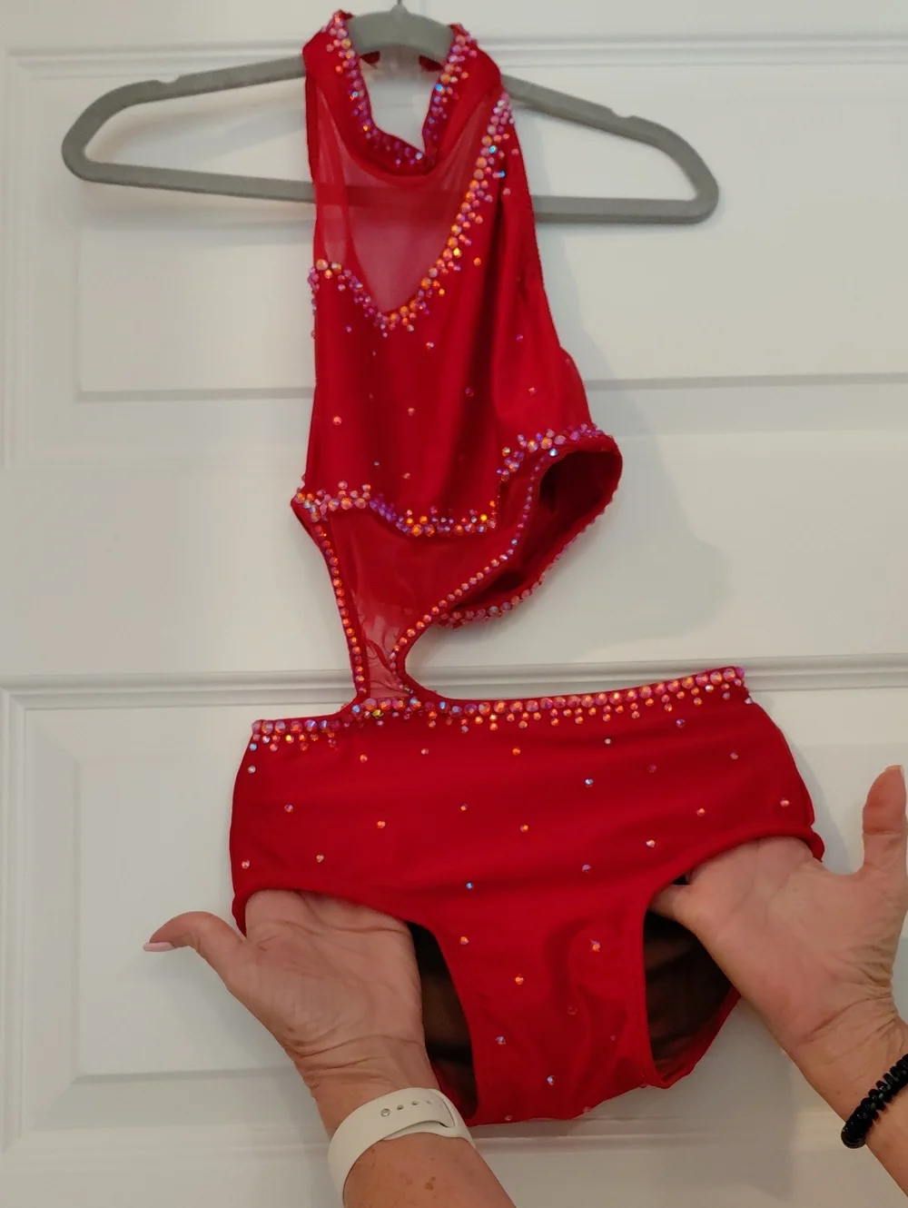 Ilogear Ruby Red Crystal-Embellished Dance Leotard